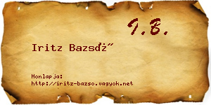 Iritz Bazsó névjegykártya